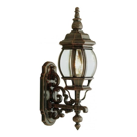 One Light White Clear Beveled Glass Wall Lantern